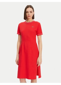 Lacoste Sukienka codzienna EF9988 Czerwony Slim Fit ze sklepu MODIVO w kategorii Sukienki - zdjęcie 182732005