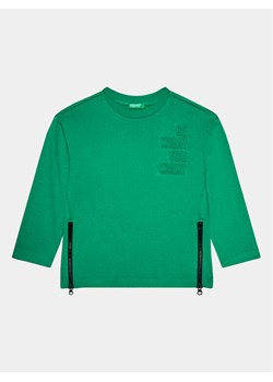 United Colors Of Benetton Bluzka 34MLC10ES Zielony Regular Fit ze sklepu MODIVO w kategorii T-shirty chłopięce - zdjęcie 182732525