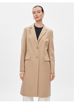 Tommy Hilfiger Płaszcz wełniany Classic WW0WW41662 Beżowy Regular Fit ze sklepu MODIVO w kategorii Płaszcze damskie - zdjęcie 182733007