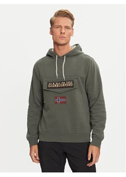 Napapijri Bluza Burgee NP0A4I9B Zielony Regular Fit ze sklepu MODIVO w kategorii Bluzy męskie - zdjęcie 182733178
