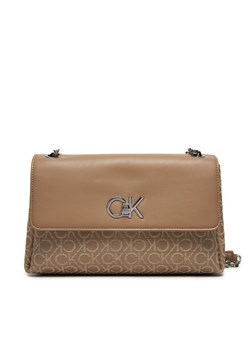 Calvin Klein Torebka Re-Lock Conv Shoulder Bag_Jqc K60K612641 Beżowy ze sklepu MODIVO w kategorii Listonoszki - zdjęcie 182733247