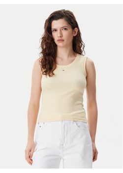 Tommy Jeans Top Essential DW0DW20673 Żółty Slim Fit ze sklepu MODIVO w kategorii Bluzki damskie - zdjęcie 182733269