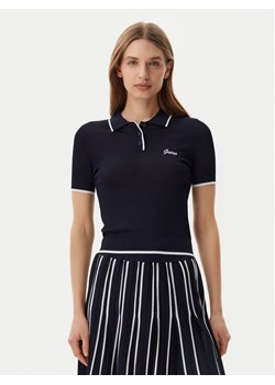 Guess Polo V5GP00Z3D60 Granatowy Slim Fit - id: 0000304858444 - marki Guess - 182733279 Guess Polo V5GP00Z3D60 Granatowy Slim Fit ze sklepu MODIVO w kategorii Bluzki damskie - zdjęcie 182733279