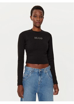 HUGO Bluzka Della 50537288 Czarny Slim Fit ze sklepu MODIVO w kategorii Bluzki damskie - zdjęcie 182733346