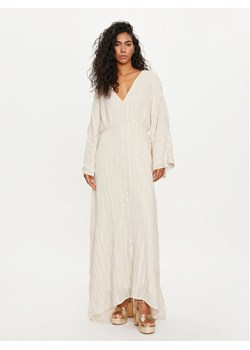 Vero Moda Sukienka letnia Tara 10304254 Écru Loose Fit ze sklepu MODIVO w kategorii Sukienki - zdjęcie 182733405