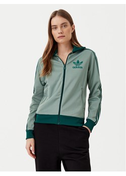 adidas Bluza Beckenbauer JC5809 Zielony Regular Fit ze sklepu MODIVO w kategorii Bluzy damskie - zdjęcie 182733409