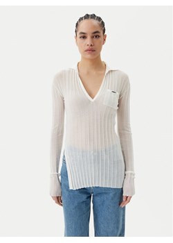 PINKO Bluzka Rex Ford Polo 105151 A2LS Biały Slim Fit ze sklepu MODIVO w kategorii Bluzki damskie - zdjęcie 182733667