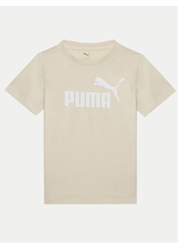 Puma T-Shirt Ess No. 1 Logo 684892 Beżowy Regular Fit ze sklepu MODIVO w kategorii Bluzki dziewczęce - zdjęcie 182735318