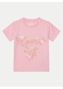 Guess T-Shirt A5GI03K6YW4 Różowy Regular Fit ze sklepu MODIVO w kategorii Kaftaniki i bluzki - zdjęcie 182735529