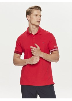 Tommy Hilfiger Polo Flag MW0MW34780 Czerwony Slim Fit ze sklepu MODIVO w kategorii T-shirty męskie - zdjęcie 182735749