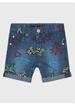 Guess Szorty jeansowe N3GD07 WFGE0 Niebieski Regular Fit ze sklepu MODIVO w kategorii Spodenki dziewczęce - zdjęcie 182735849
