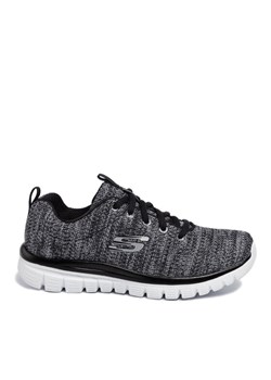 Skechers Sneakersy Twisted Fortune 12614/BKW Szary ze sklepu MODIVO w kategorii Buty sportowe damskie - zdjęcie 182735975