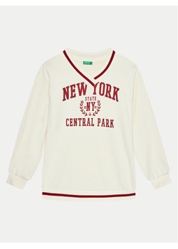 United Colors Of Benetton Bluza 32N4C400A Écru Regular Fit ze sklepu MODIVO w kategorii Bluzy dziewczęce - zdjęcie 182736007