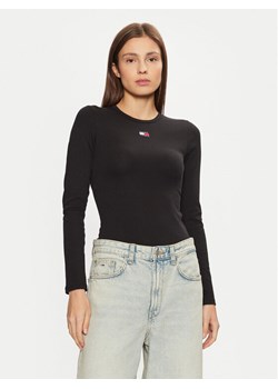Tommy Jeans Bluzka DW0DW20178 Czarny Slim Fit ze sklepu MODIVO w kategorii Bluzki damskie - zdjęcie 182736466