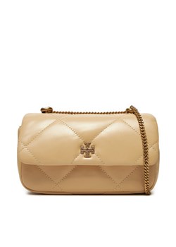 Tory Burch Torebka Kira Diamond Quilt Pave Mini Flap Bag 161913 Beżowy ze sklepu MODIVO w kategorii Kopertówki - zdjęcie 182736566