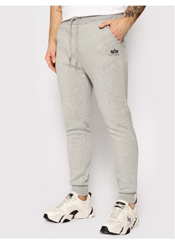 Alpha Industries Spodnie dresowe Basic Jogger 116370 Szary Slim Fit ze sklepu MODIVO w kategorii Spodnie męskie - zdjęcie 182737135
