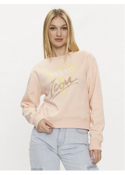 Guess Bluza Icon W4GQ09 KB681 Pomarańczowy Relaxed Fit ze sklepu MODIVO w kategorii Bluzy damskie - zdjęcie 182737249