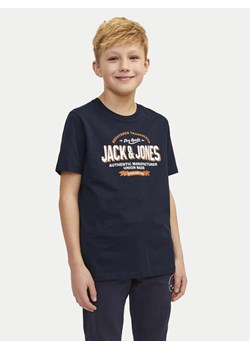 Jack&Jones Junior T-Shirt Logo 12258876 Granatowy Regular Fit ze sklepu MODIVO w kategorii T-shirty chłopięce - zdjęcie 182737307