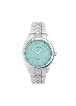 Timex Zegarek Legacy Day and Date Tiffany TW2V68400 Srebrny ze sklepu MODIVO w kategorii Zegarki - zdjęcie 182737338
