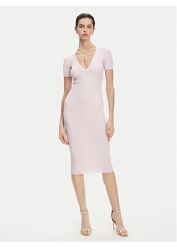 Elisabetta Franchi Sukienka dzianinowa AM-53S-51E2 Różowy Slim Fit ze sklepu MODIVO w kategorii Sukienki - zdjęcie 182737597