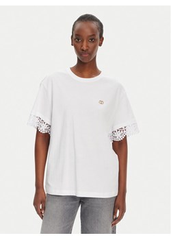 TWINSET T-Shirt 251TT2410 Biały Relaxed Fit ze sklepu MODIVO w kategorii Bluzki damskie - zdjęcie 182737749