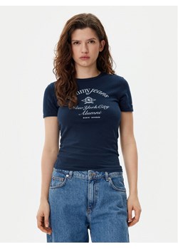 Tommy Jeans T-Shirt Nyc Ringer DW0DW20323 Granatowy Slim Fit ze sklepu MODIVO w kategorii Bluzki damskie - zdjęcie 182738728