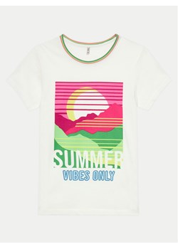 Kids ONLY T-Shirt Julie 15292340 Biały Slim Fit ze sklepu MODIVO w kategorii Bluzki dziewczęce - zdjęcie 182738798