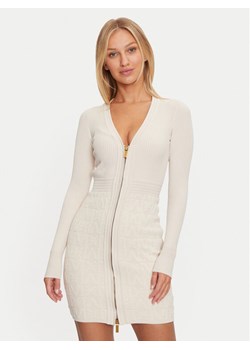 Marciano Guess Sukienka dzianinowa 4BGK91 5661Z Écru Slim Fit ze sklepu MODIVO w kategorii Sukienki - zdjęcie 182738927