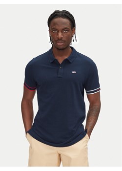 Tommy Jeans Polo Flag Cuff DM0DM21306 Granatowy Slim Fit ze sklepu MODIVO w kategorii T-shirty męskie - zdjęcie 182739208