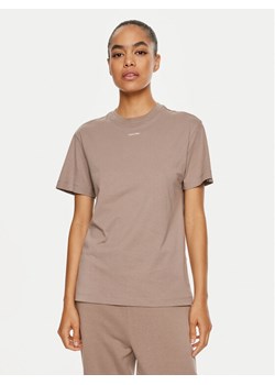 Calvin Klein T-Shirt Nano Logo K20K207519 Beżowy Regular Fit ze sklepu MODIVO w kategorii Bluzki damskie - zdjęcie 182739538