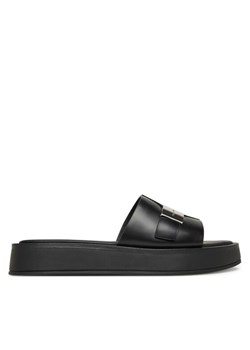 Calvin Klein Klapki Flatform Slide W/Ck Hw - Lth HW0HW02368 Czarny ze sklepu MODIVO w kategorii Klapki damskie - zdjęcie 182739678