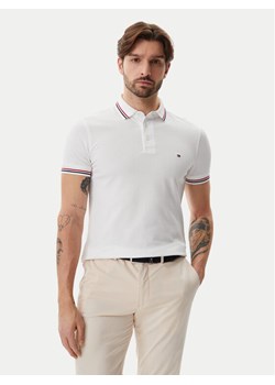 Tommy Hilfiger Polo Tipped MW0MW37346 Biały Slim Fit ze sklepu MODIVO w kategorii T-shirty męskie - zdjęcie 182740187