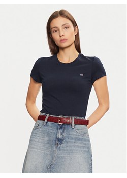 Tommy Jeans T-Shirt DW0DW20459 Granatowy Slim Fit ze sklepu MODIVO w kategorii Bluzki damskie - zdjęcie 182740227