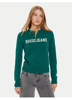 Guess Jeans Sweter W4BR10 Z3HM1 Zielony Regular Fit ze sklepu MODIVO w kategorii Swetry damskie - zdjęcie 182740276