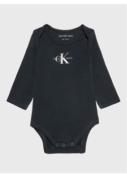 Calvin Klein Jeans Body dziecięce Monogram IN0IN00033 Czarny Regular Fit ze sklepu MODIVO w kategorii Body niemowlęce - zdjęcie 182740366