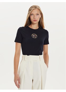 Tommy Hilfiger T-Shirt Nautical Graphic WW0WW43652 Niebieski Slim Fit ze sklepu MODIVO w kategorii Bluzki damskie - zdjęcie 182740445