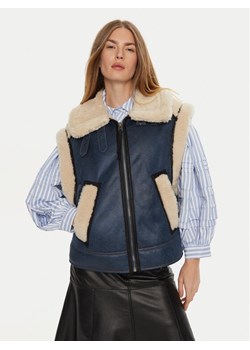 Munthe Bezrękawnik Tuppa 243150524341 Granatowy Loose Fit ze sklepu MODIVO w kategorii Kamizelki damskie - zdjęcie 182742665
