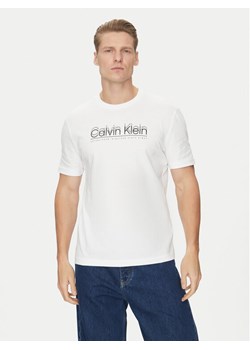 Calvin Klein T-Shirt Double Logo K10K114149 Biały Regular Fit ze sklepu MODIVO w kategorii T-shirty męskie - zdjęcie 182742675