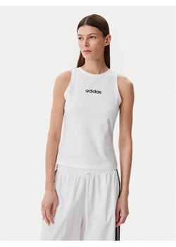adidas Top Essentials Linear JC5799 Biały Slim Fit ze sklepu MODIVO w kategorii Bluzki damskie - zdjęcie 182743449