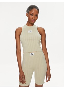 Calvin Klein Jeans Top Label J20J223151 Zielony Slim Fit ze sklepu MODIVO w kategorii Bluzki damskie - zdjęcie 182743485