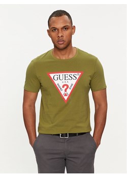Guess T-Shirt Logo M2YI71 I3Z14 Zielony Slim Fit ze sklepu MODIVO w kategorii T-shirty męskie - zdjęcie 182743918