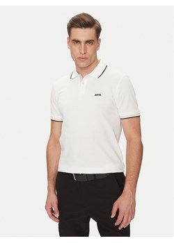 BOSS Polo Paul 50506193 Beżowy Slim Fit ze sklepu MODIVO w kategorii T-shirty męskie - zdjęcie 182744248