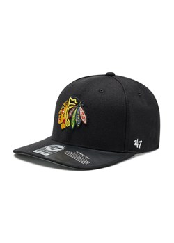 47 Brand Czapka z daszkiem Nhl Chicago Blackhawks H-CLZOE04WBP-BKB Czarny ze sklepu MODIVO w kategorii Czapki dziecięce - zdjęcie 182744418