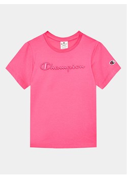 Champion T-Shirt 404632 Różowy Regular Fit ze sklepu MODIVO w kategorii Bluzki dziewczęce - zdjęcie 182744739