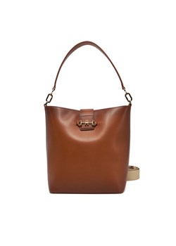 Tommy Hilfiger Torebka Heritage Leather Bucket Burn AW0AW17397 Brązowy ze sklepu MODIVO w kategorii Torebki damskie - zdjęcie 182744915