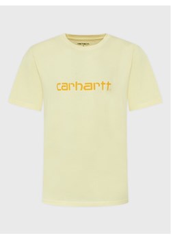 Carhartt WIP T-Shirt Script I031047 Żółty Regular Fit ze sklepu MODIVO w kategorii T-shirty męskie - zdjęcie 182745076