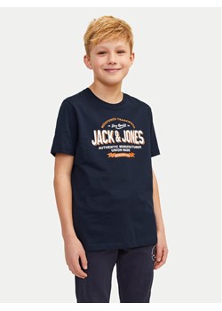 Jack&Jones Junior T-Shirt Logo 12258877 Granatowy Regular Fit ze sklepu MODIVO w kategorii T-shirty chłopięce - zdjęcie 182745185