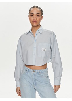 Calvin Klein Jeans Koszula J20J222614 Niebieski Cropped Fit ze sklepu MODIVO w kategorii Koszule damskie - zdjęcie 182745456