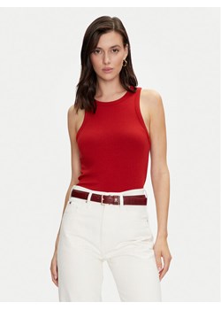 Tommy Hilfiger Top WW0WW38635 Czerwony Slim Fit ze sklepu MODIVO w kategorii Bluzki damskie - zdjęcie 182745806