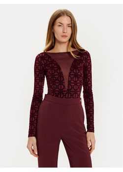 Elisabetta Franchi Body BO-011-47E2 Bordowy Slim Fit ze sklepu MODIVO w kategorii Bluzki damskie - zdjęcie 182745997